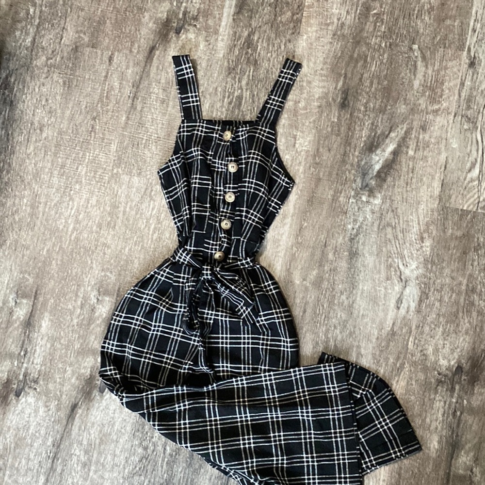 American Eagle XS plaid overall jumpsuit
